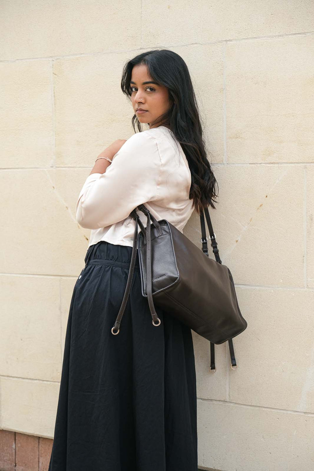 Willow Bag Brown - worn